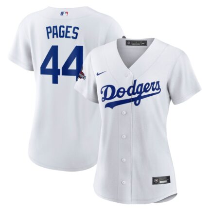 Women's Los Angeles Dodgers Andy Pages Nike White 2024 World Series Champions Home Replica Player Jersey