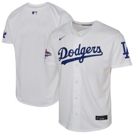 Youth Los Angeles Dodgers  Nike White 2024 World Series Champions Home Limited Jersey