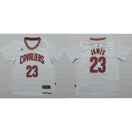 Cavaliers #23 LeBron James White Short Sleeve Stitched NBA Jersey