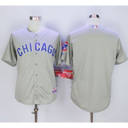Cubs Blank Grey Road Cool Base Stitched MLB Jersey