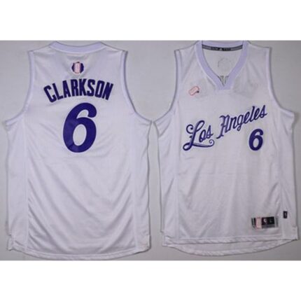 Lakers #6 Jordan Clarkson White 2016-2017 Christmas Day Stitched NBA Jersey