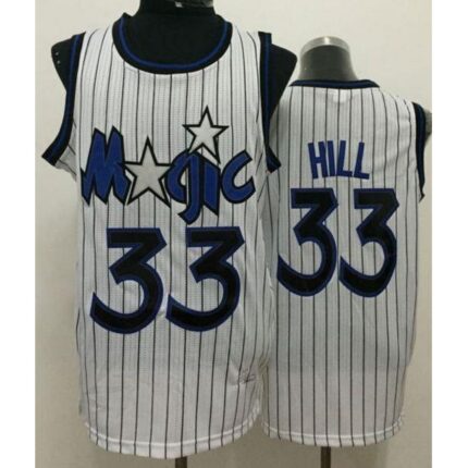 Magic #33 Grant Hill White Throwback Stitched NBA Jersey