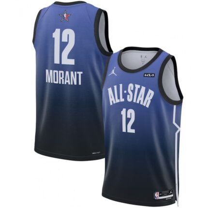 Men's 2023 All-Star #12 Ja Morant Blue Game Swingman Stitched Basketball Jersey