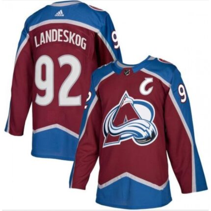 Men's Adidas Colorado Avalanche #92 Gabriel Landeskog Burgundy With C Patch Stitched NHL Jersey