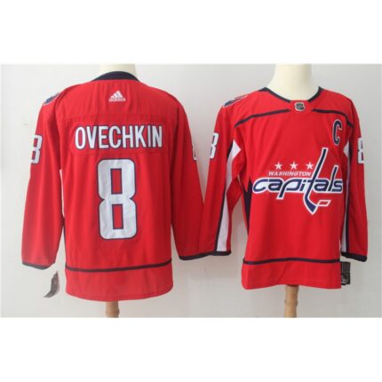 Men's Adidas Washington Capitals #8 Alexander Ovechkin Red Stitched NHL Jersey