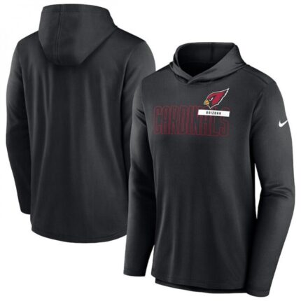 Men's Arizona Cardinals Black Lightweight Performance Hoodie Long Sleeve T-Shirt