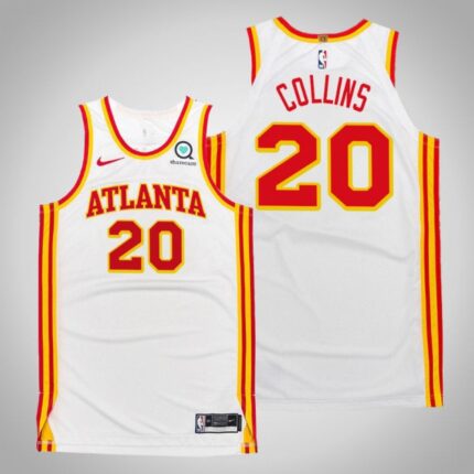 Men's Atlanta Hawks #20 John Collins 2020-21 White Stitched Jersey