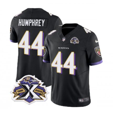 Men's Baltimore Ravens #44 Marlon Humphrey Black 2023 F.U.S.E With Patch Throwback Vapor Limited Jersey