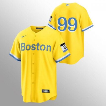Men's Boston Red Sox #99 Alex Verdugo Gold 2021 City Connect Stitched MLB Jersey