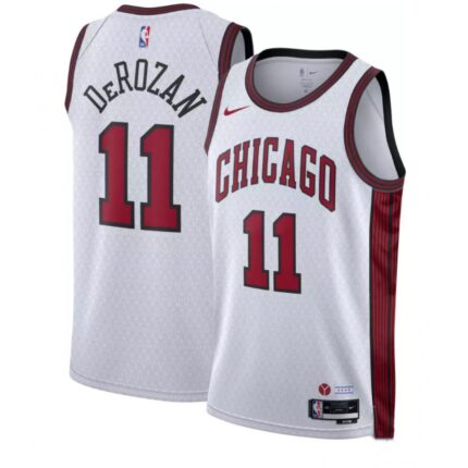 Men's Chicago Bulls #11 DeMar DeRozan White 2022/23 City Edition Stitched Basketball Jersey