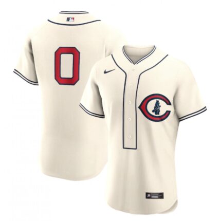 Men's Chicago Cubs #0 Marcus Stroman 2022 Cream Field of Dreams Stitched Baseball Jersey