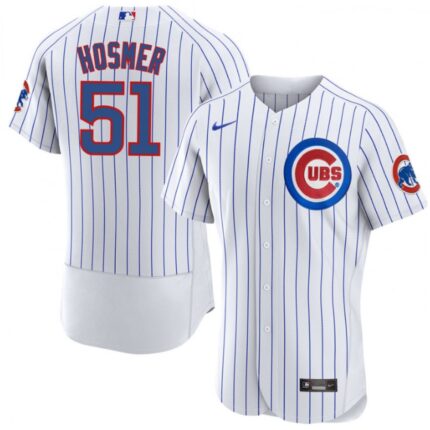 Men's Chicago Cubs #51 Eric Hosmer White Flex Base Stitched Baseball Jersey