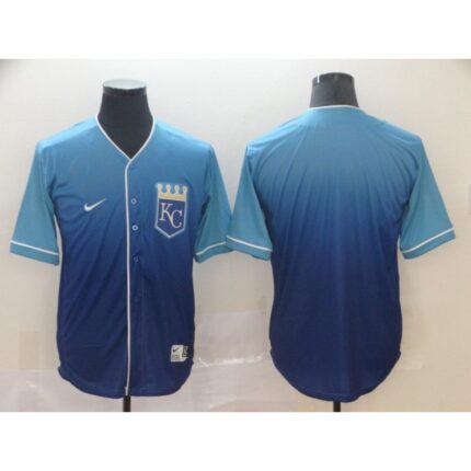 Men's Kansas City Royals Blue Fade Stitched MLB Jersey