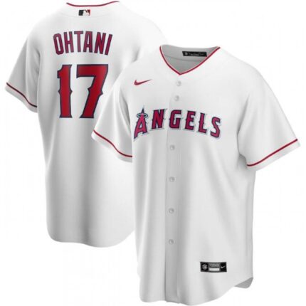 Men's Los Angeles Angels #17 Shohei Ohtani White Cool Base Stitched Jersey