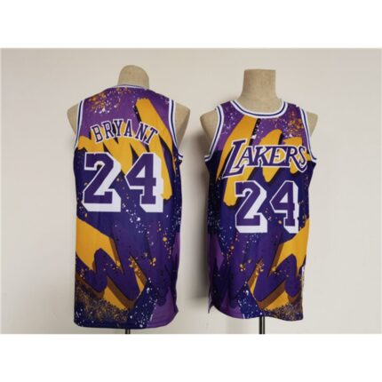 Men's Los Angeles Lakers #24 Kobe Bryant Purple Throwback basketball Jersey