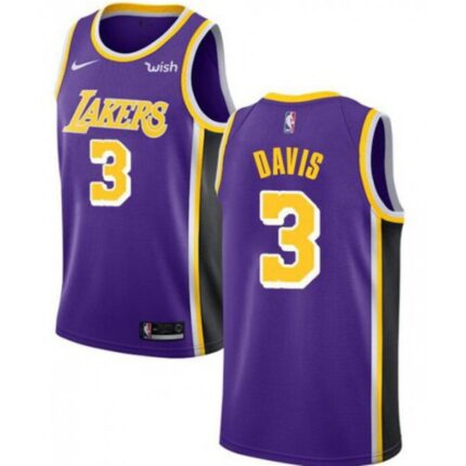Men's Los Angeles Lakers #3 Anthony Davis Purple Stitched NBA Jersey