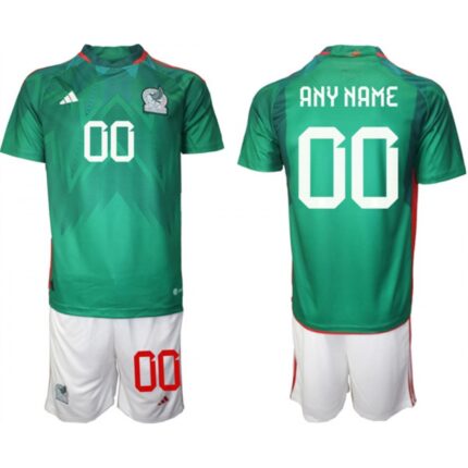 Men's Mexico Custom Green Home Soccer Jersey Suit