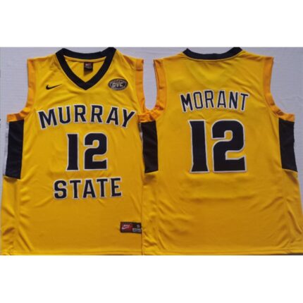 Men's Murray State Racers #12 Ja Morant Yellow Stitched Jersey