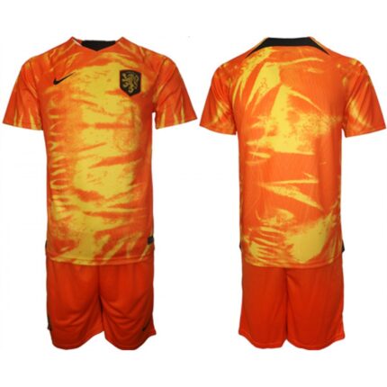 Men's Netherlands Blank Orange Home Soccer Jersey Suit