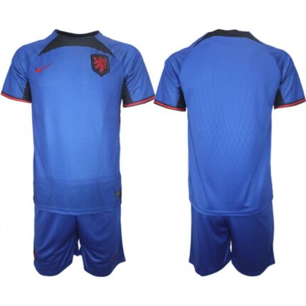 Men's Netherlands Blank Royal Away Soccer Jersey Suit