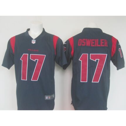 Men's Nike Texans #17 Brock Osweiler Navy  Limited Rush Stitched NFL Jersey
