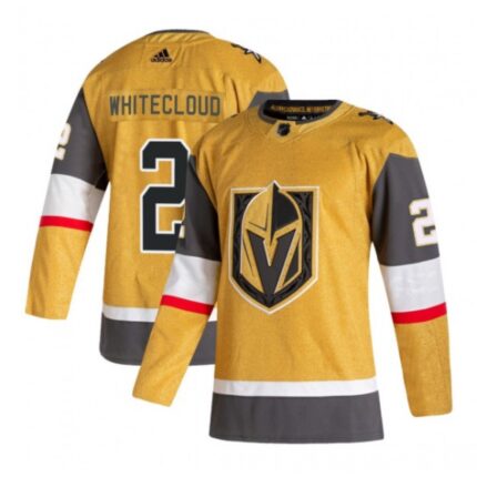Men's Vegas Golden Knights #2 Zach Whitecloud Gold Stitched Jersey