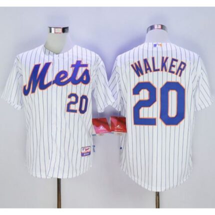 Mets #20 Neil Walker White(Blue Strip) Home Cool Base Stitched MLB Jersey