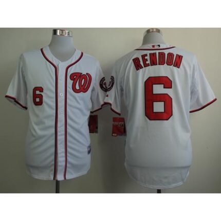Nationals #6 Anthony Rendon White Cool Base Stitched MLB Jersey