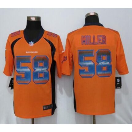 Nike Broncos #58 Von Miller Orange Team Color Men's Stitched NFL Limited Strobe Jersey