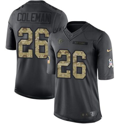 Nike Falcons #26 Tevin Coleman Black Youth Stitched NFL Limited 2016 Salute to Service Jersey