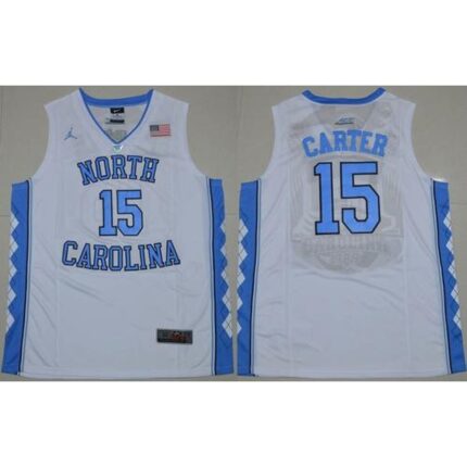 North Carolina #15 Vince Carter White Stitched NCAA Jersey