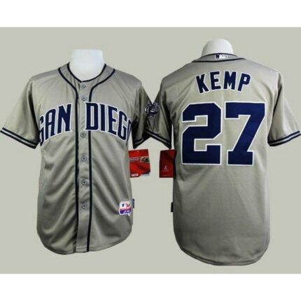 Padres #27 Matt Kemp Grey Cool Base Stitched MLB Jersey