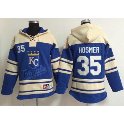 Royals #35 Eric Hosmer Light Blue Sawyer Hooded Sweatshirt MLB Hoodie