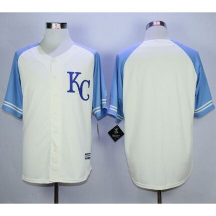 Royals Blank Cream Exclusive Vintage Stitched MLB Jersey