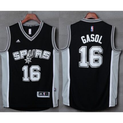 Spurs #16 Pau Gasol Black Stitched NBA Jersey