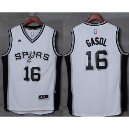 Spurs #16 Pau Gasol White Stitched NBA Jersey