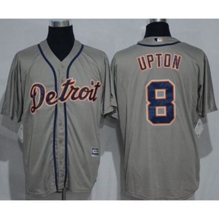 Tigers #8 Justin Upton Grey New Cool Base Stitched MLB Jersey