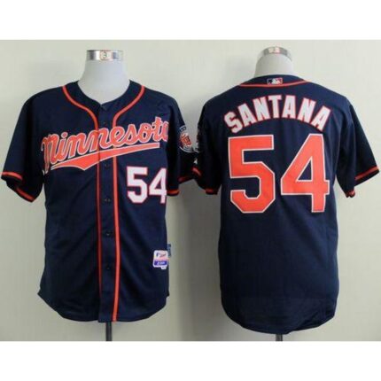 Twins #54 Ervin Santana Navy Blue Alternate Road Cool Base Stitched MLB Jersey