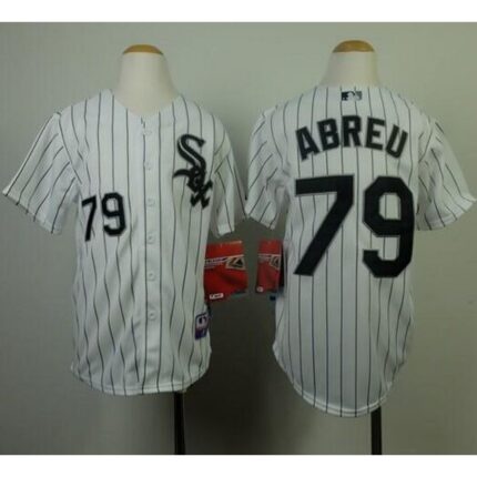 White Sox #79 Jose Abreu White(Black Strip) Cool Base Stitched Youth MLB Jersey