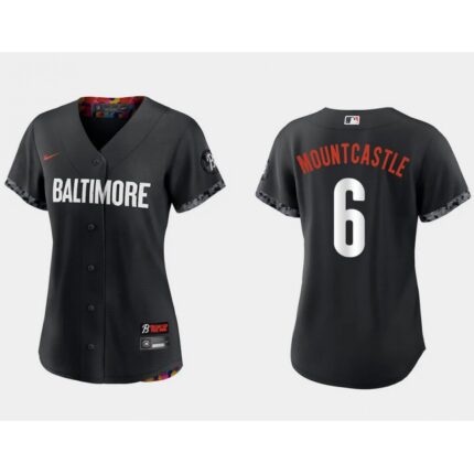 Women's Baltimore Orioles #6 Ryan Mountcastle Black 2023 City Connect Stitched Baseball Jersey(Run Small)