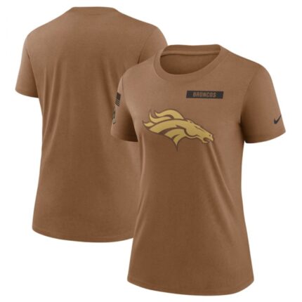 Women's Denver Broncos 2023 Brown Salute To Service Legend Performance T-Shirt(Run Small)