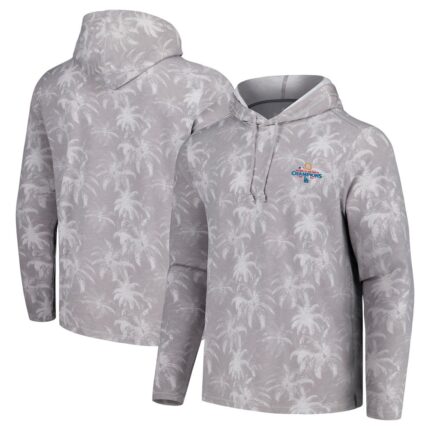 Men's Los Angeles Dodgers Tommy Bahama Gray 2024 World Series Champions  Sport Palm Frenzy Pullover Hoodie