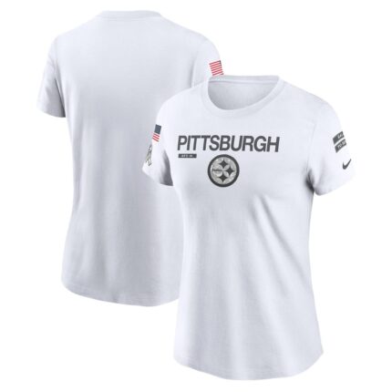 Women's Pittsburgh Steelers  Nike White 2024 Salute To Service Legend Performance T-Shirt