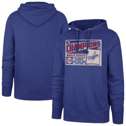Men's Los Angeles Dodgers '47 Royal 2024 World Series Champions  Headline Pullover Hoodie