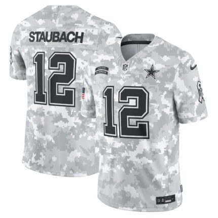 Roger Staubach Dallas Cowboys Nike 2024 Salute to Service Retired Limited Jersey - Arctic Camo