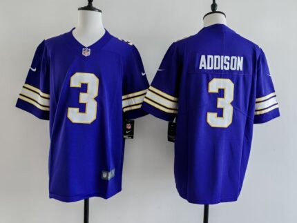 Men's Minnesota Vikings Jordan Addison Nike Jersey - Retro Purple