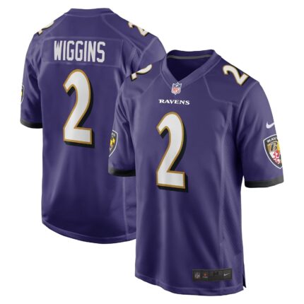 Nate Wiggins Baltimore Ravens Nike 2024 NFL Draft First Round Pick Game Jersey - Purple