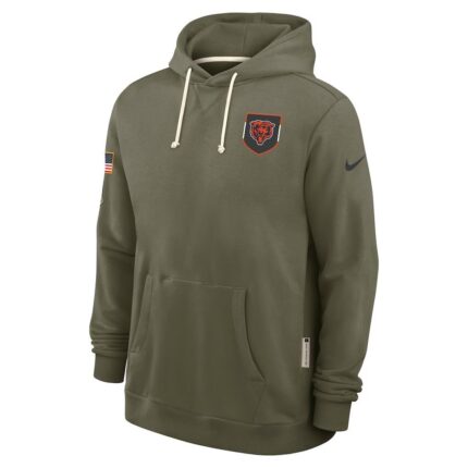 Men's Chicago Bears Nike Olive 2025 Salute to Service Sideline Standard Issue Dri-FIT Hoodie