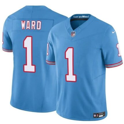Tennessee Titans Cameron Ward Nike Light Blue 2025 NFL Vapor F.U.S.E. Limited Jersey