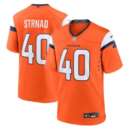 Justin Strnad Denver Broncos Nike Team Game Jersey - Orange